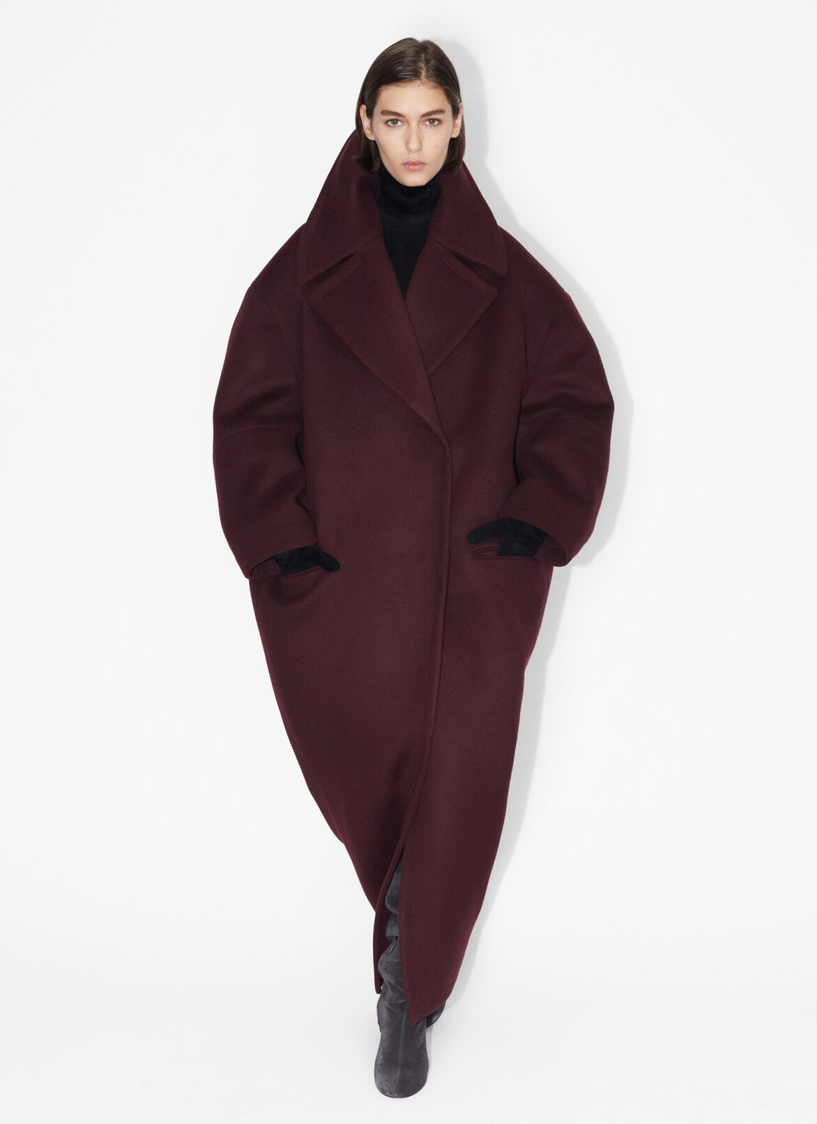 Maxi cappotto in lana  ALAÏA MAXI CAPPOTTO IN LANA  ROSSO